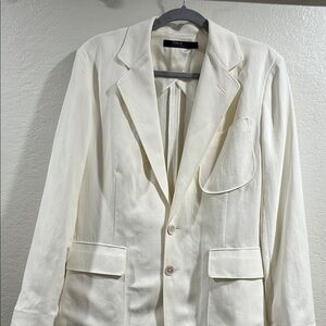 White Blazer with Notched Lapel
